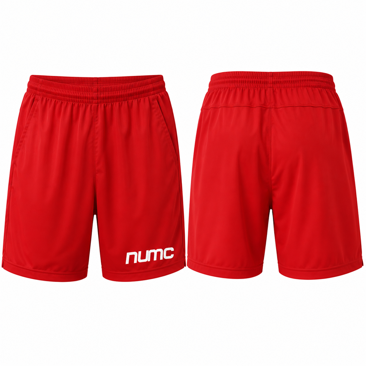 Red Nylon Athletic Shorts
