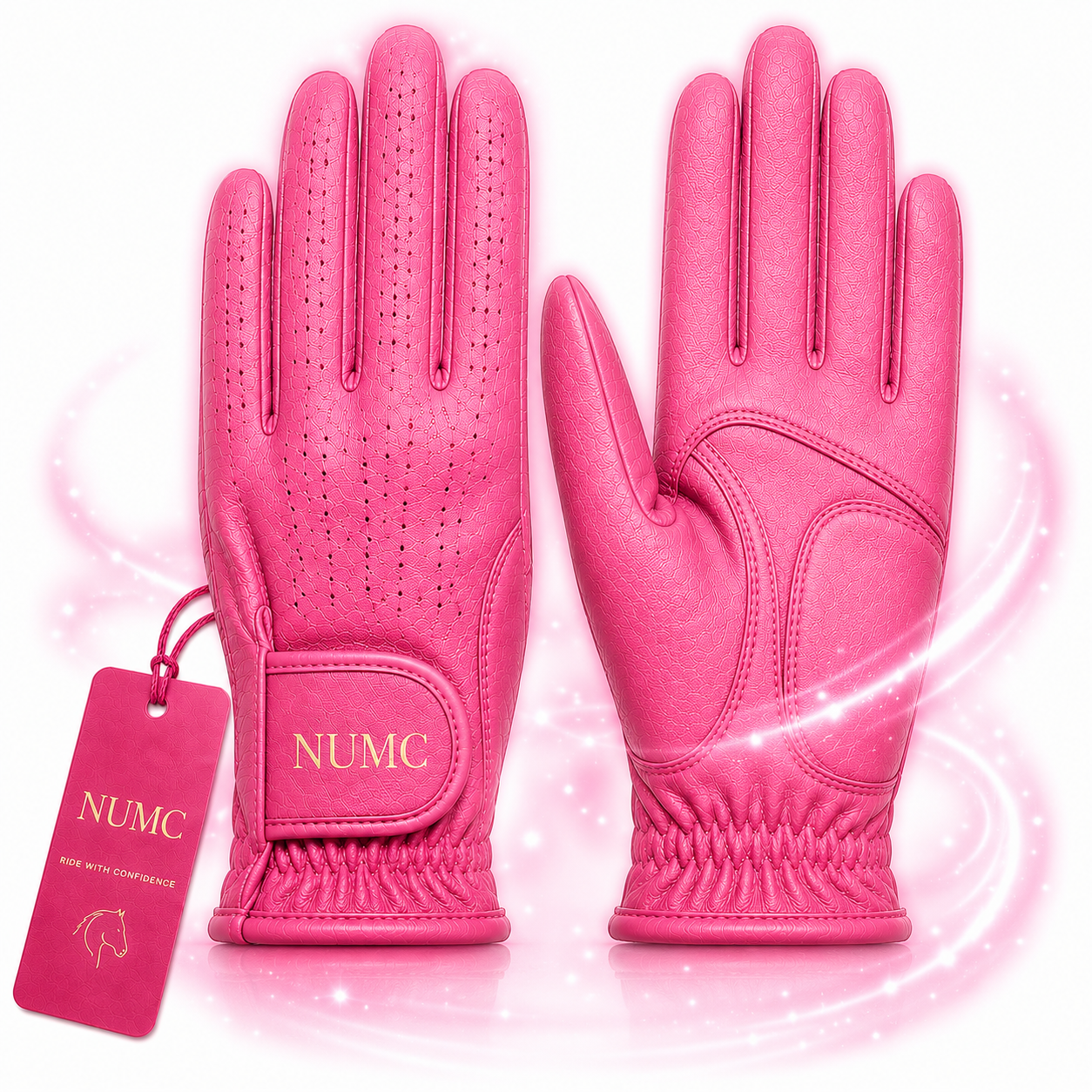 Pink Horse Riding Gloves | Premium Equestrian Gloves | NUMC Riding Gear